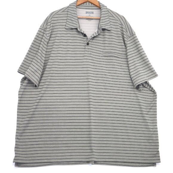 Duluth Trading Co. 3XL Gray Striped Golf Polo Shirt With Zipper Pocket - Picture 1 of 9